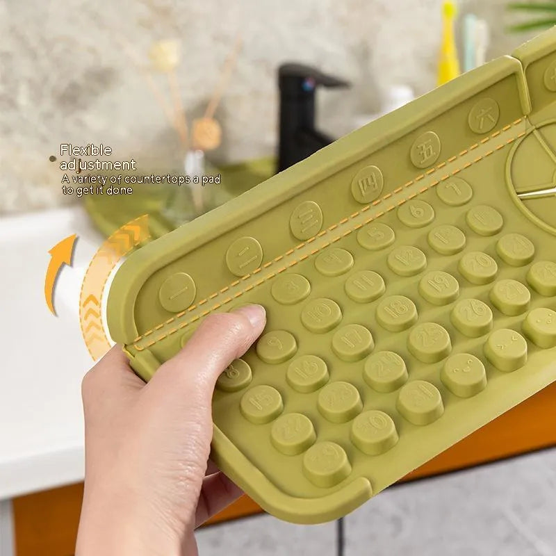 Cream colour silicone faucet water draining pad 42x14x3.5cm TPR Nordic kitchen gadget next to sink
