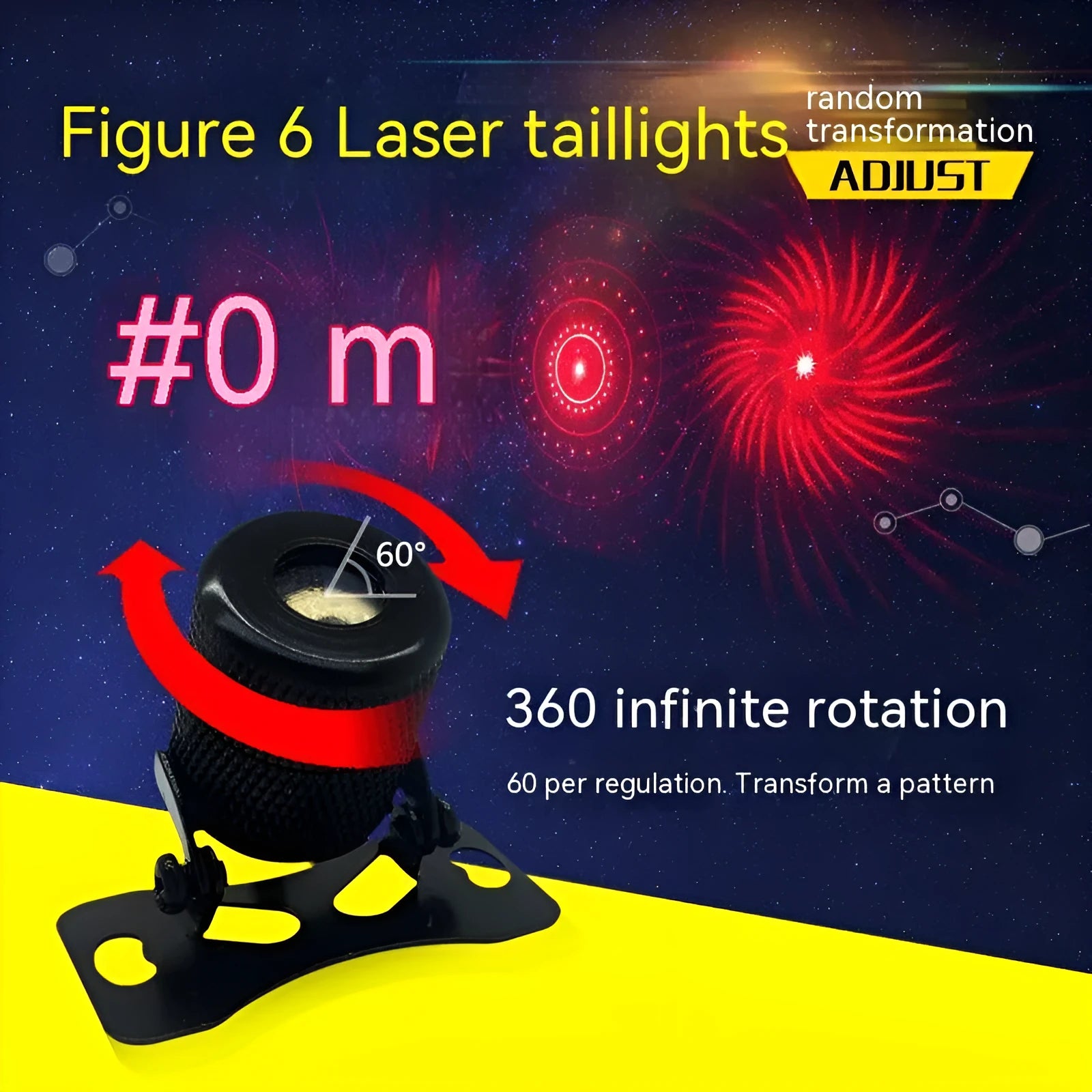 Aluminium universal laser fog lamp kit with wires and mounting screws for car and motorcycle.
