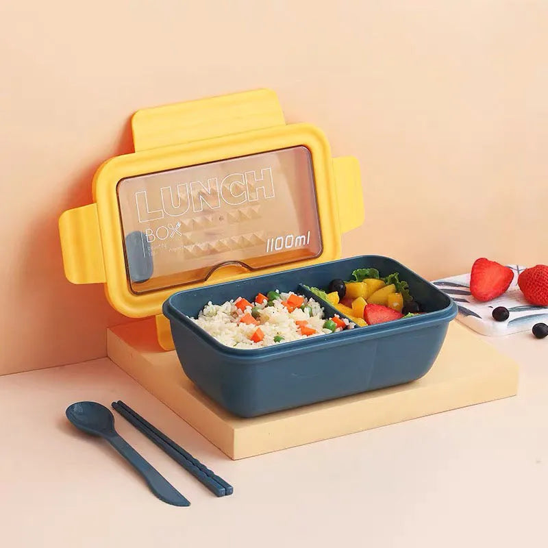 Four-layer plastic bento box in Nordic style design with green colour option