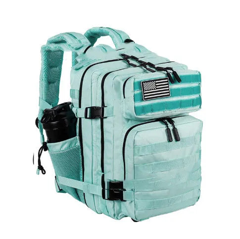 Large capacity waterproof hiking backpack 35L Oxford fabric air cushion strap unisex outdoor sports black