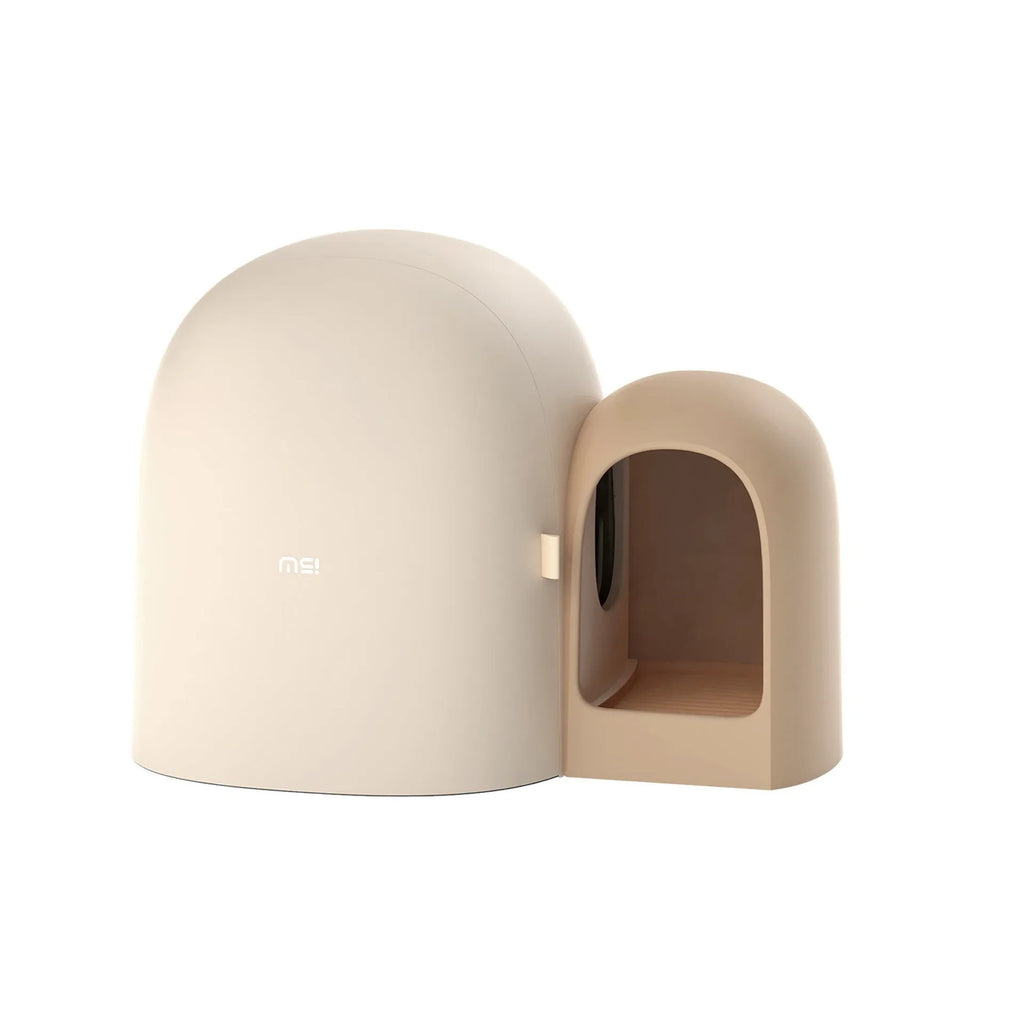 Fully enclosed oversized cat litter box in ABS plastic measuring 67.7cm x 49cm x 50cm