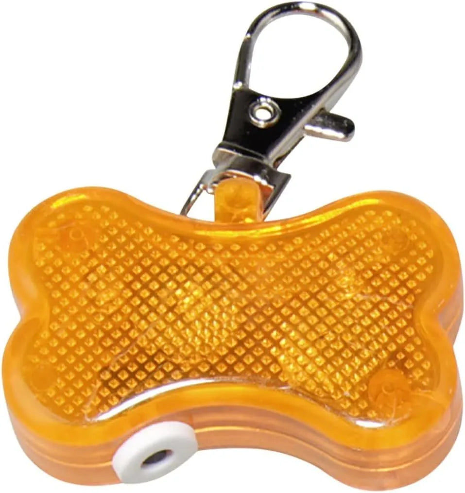 Bone-shaped LED luminous pendant for pet collars in multiple colours with three lighting modes