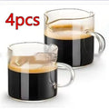 White double mouth transparent glass coffee cups in modern simplicity style