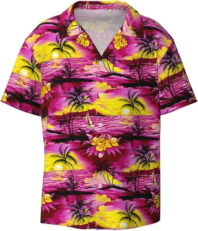 Men's slim fit camouflage short sleeve casual shirt in cardigan style