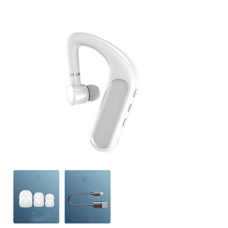 Black Bluetooth hanging ear earphones with hook design for running and driving activities