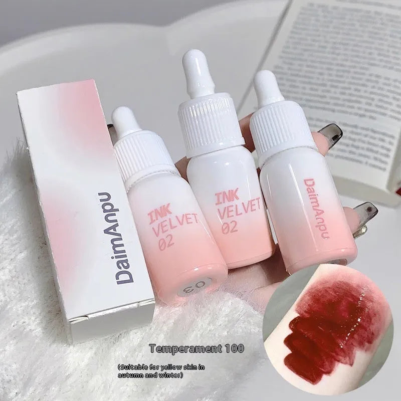 Mirror Lip Lacquer tube in 3.5g size showing four colour options: Spring Day Wilderness, Orange Tabby Cat Diary, Low-key Charming, and Misty Berry
