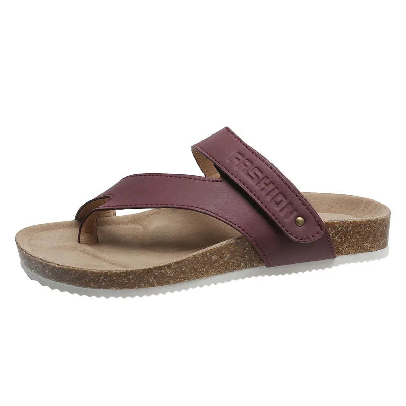 Flat toe ring flip-flops with a thick foam sole in a solid colour, shown in blue.