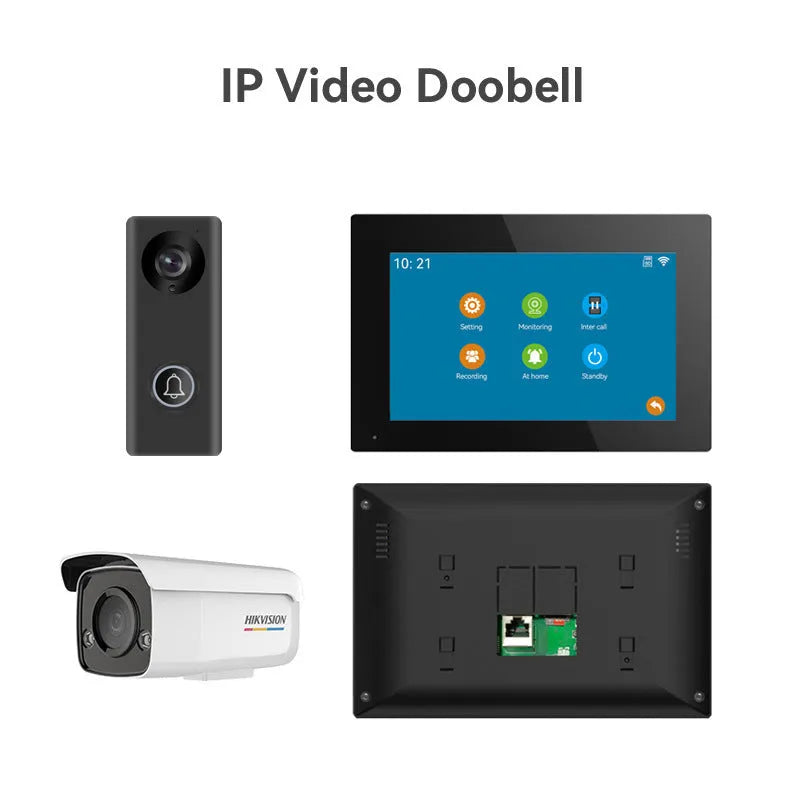 10 inch video intercom doorbell system with colour HD camera and Ethernet connection