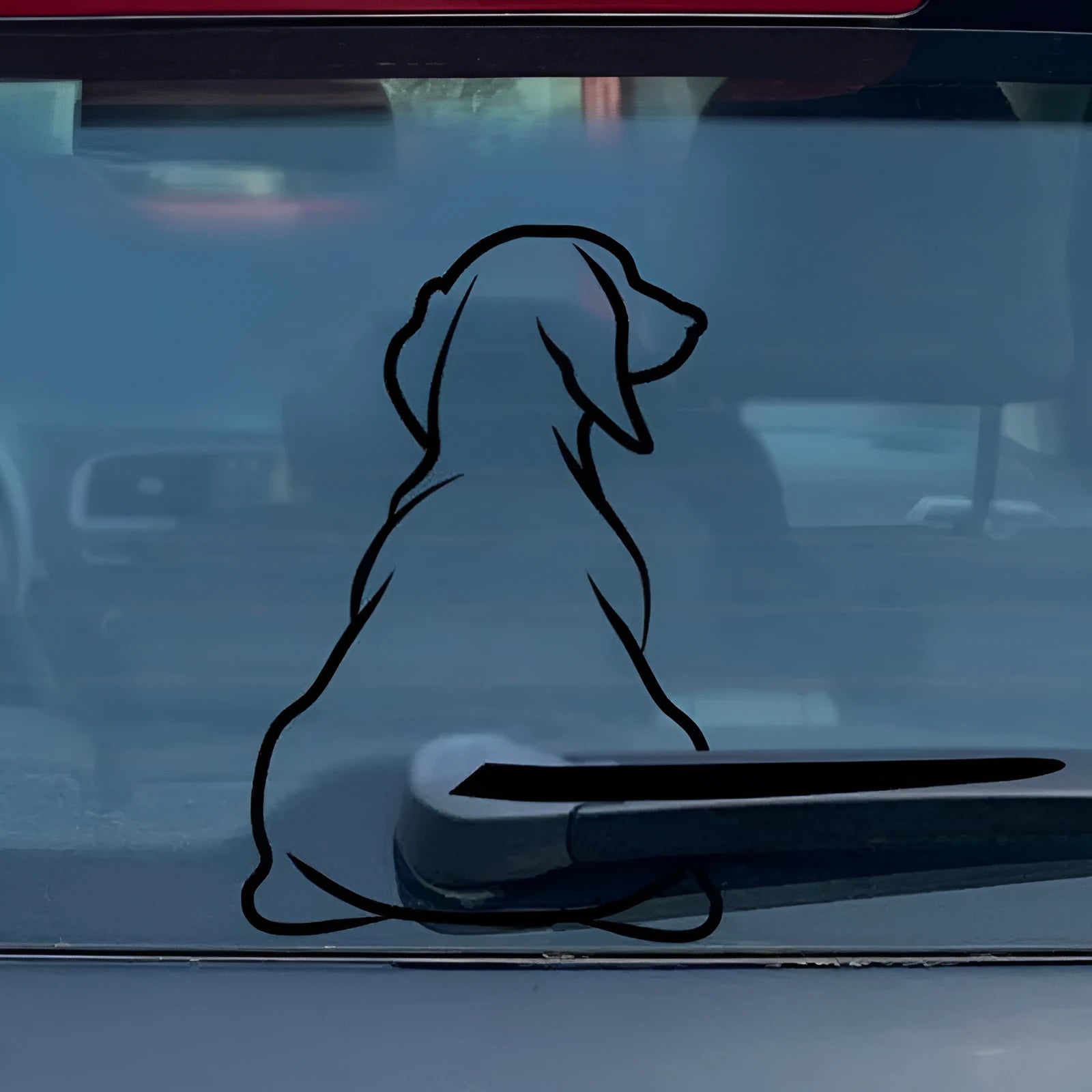 Cartoon wiper back dog car sticker for Volkswagen Beetle in black and white colour options