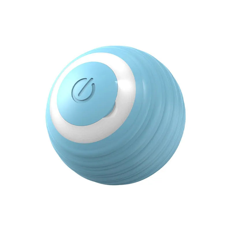 Automatic moving bouncing rolling ball smart cat toy in blue and pink silicone construction