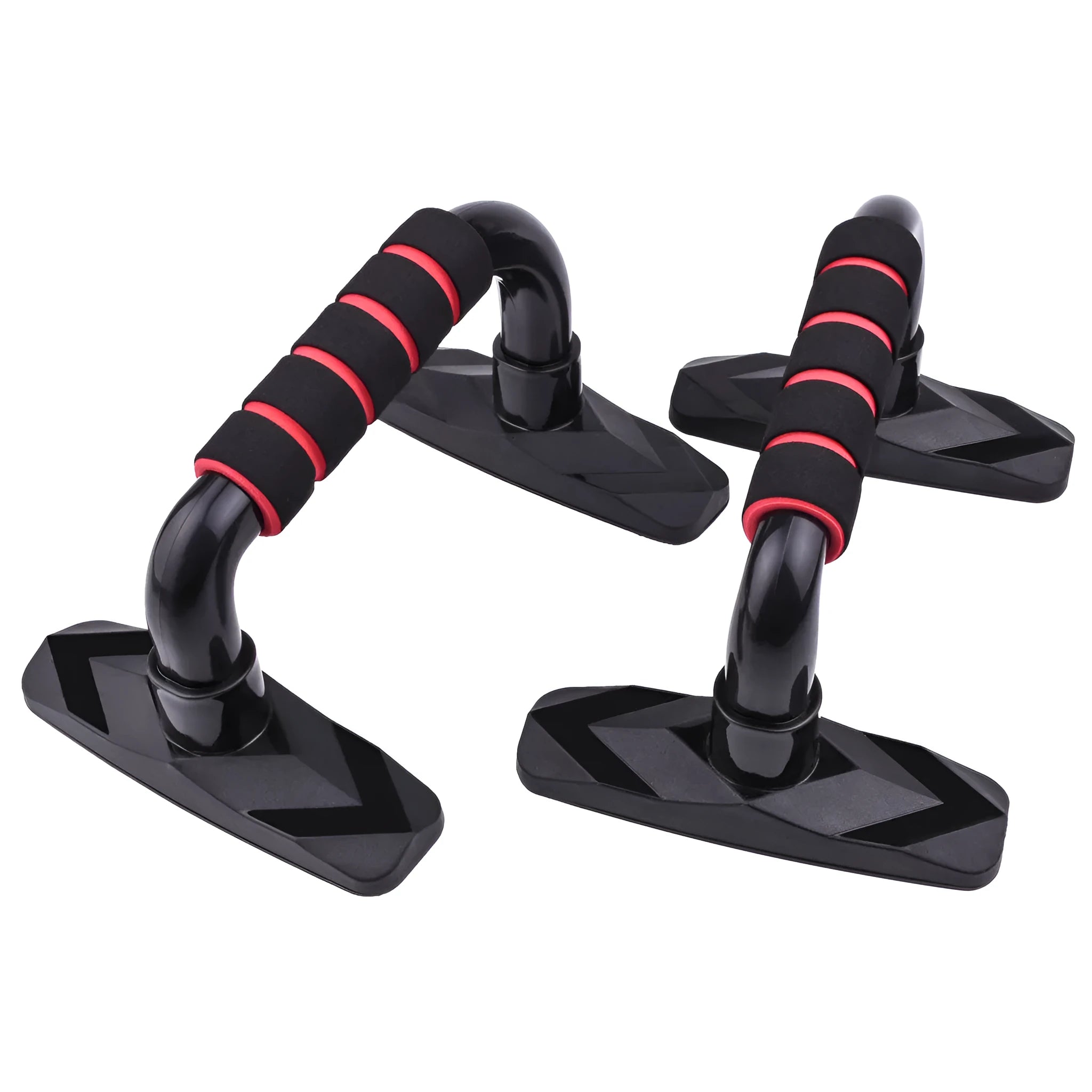 I-shaped push up bars with angled design and PP sponge handles for strength training