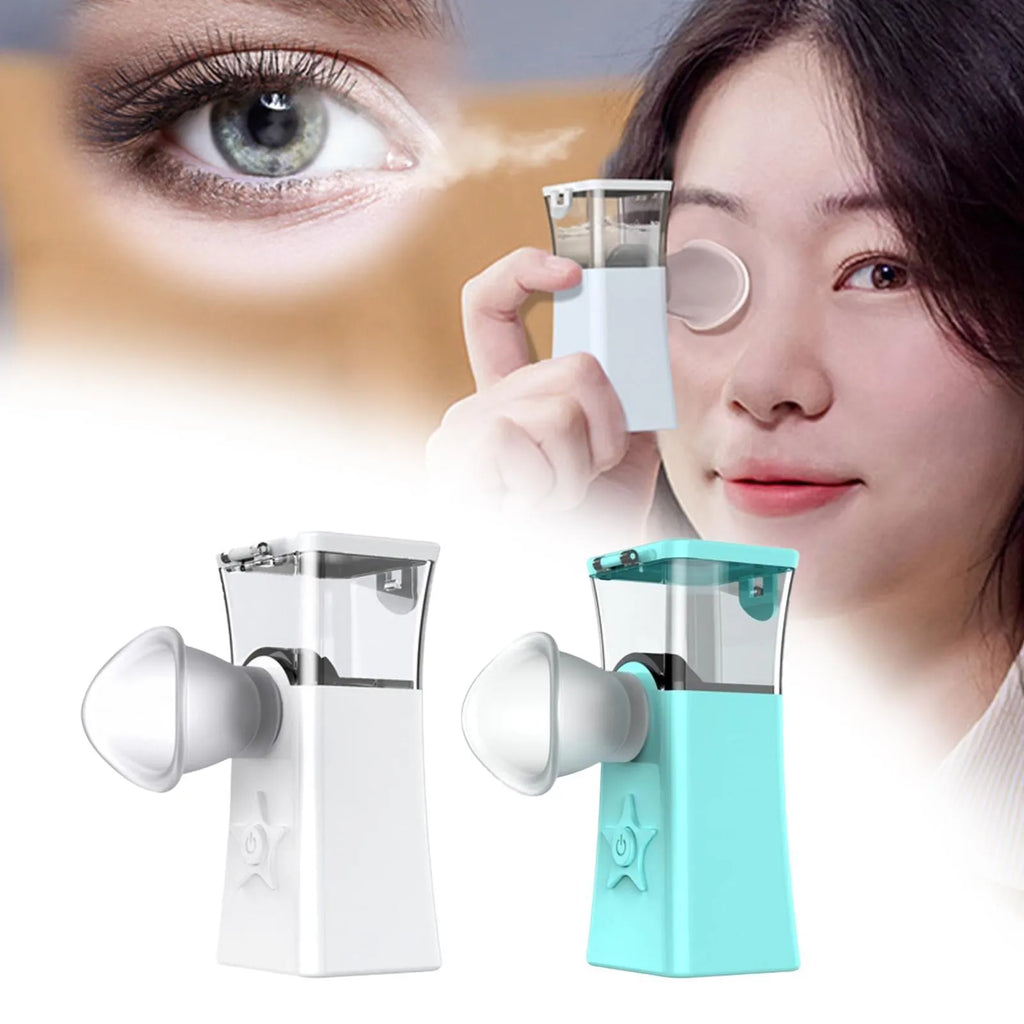 Portable USB nano mist face steamer with 2-in-1 eye and face function in white