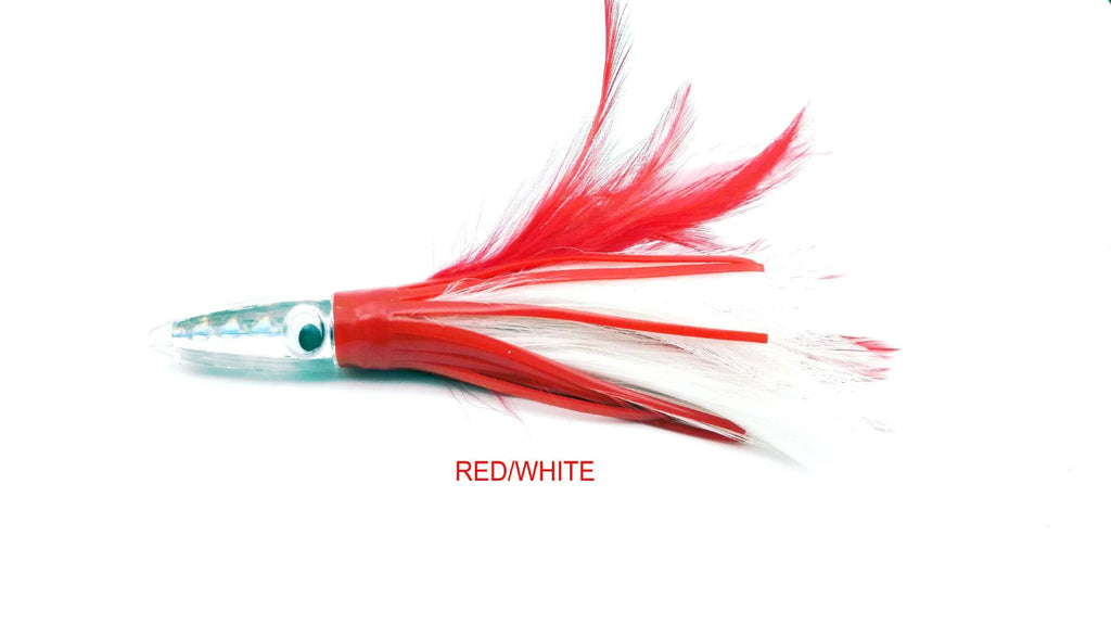 Acrylic sea fishing octopus headband feathered dress lure 14cm 32g resin fish head