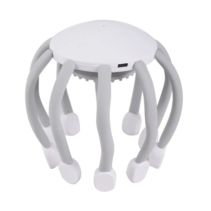 Black and white electric head massagers with multiple claws for scalp vibration massage