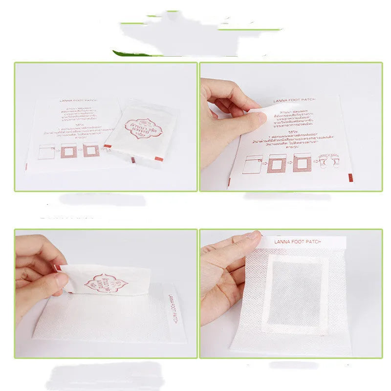 Pack of 10 relieving fatigue foot patches with nourishing formulation