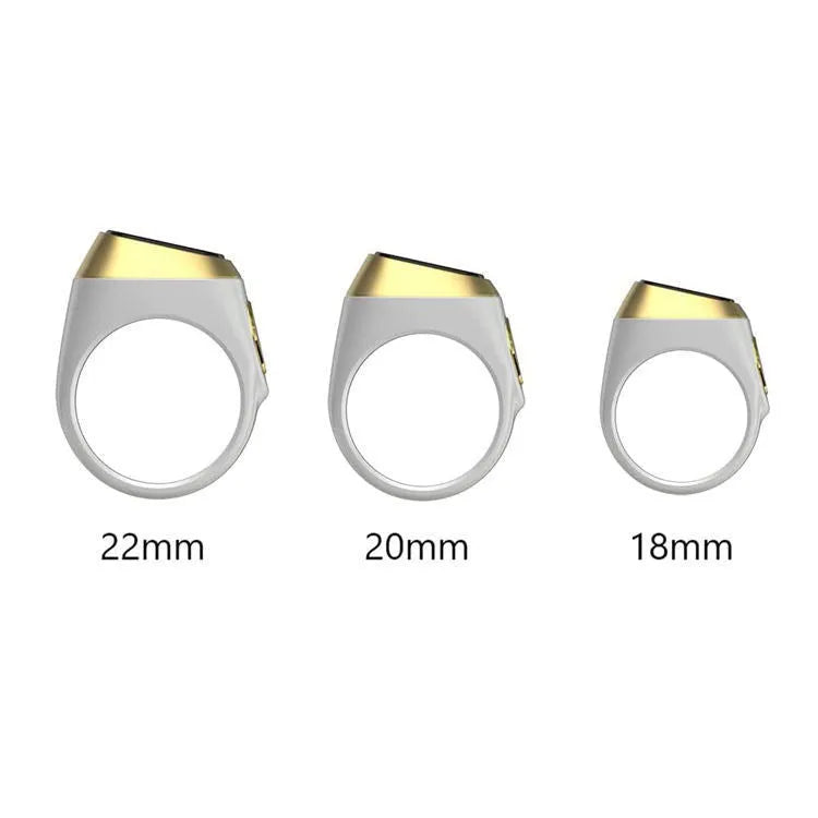 Zikr1 smart ring for Tasbih counting with OLED display showing prayer times