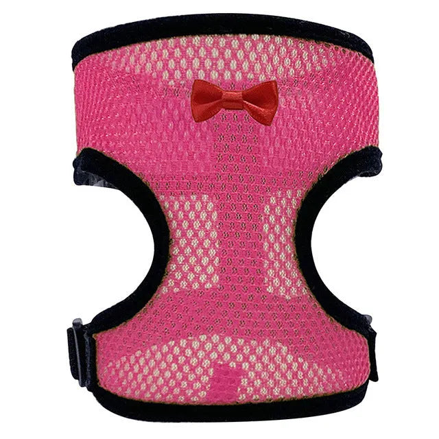 Chicken harness vest with decorative bow collar and traction rope for poultry pet control