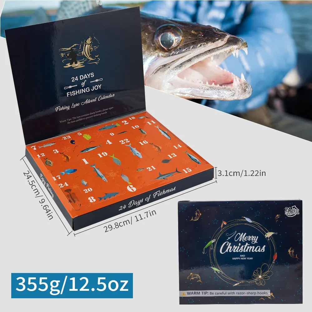 Christmas Mino Bog 24-piece metal fishing lure blind box set in 01 Style colour.