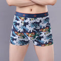 Men's cotton boxer underwear with U-shaped support in floral pattern colours including delicate rose