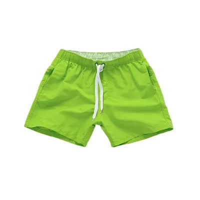 Men's summer beach shorts in multiple colours, polyester fabric with sanded finish, straight leg style