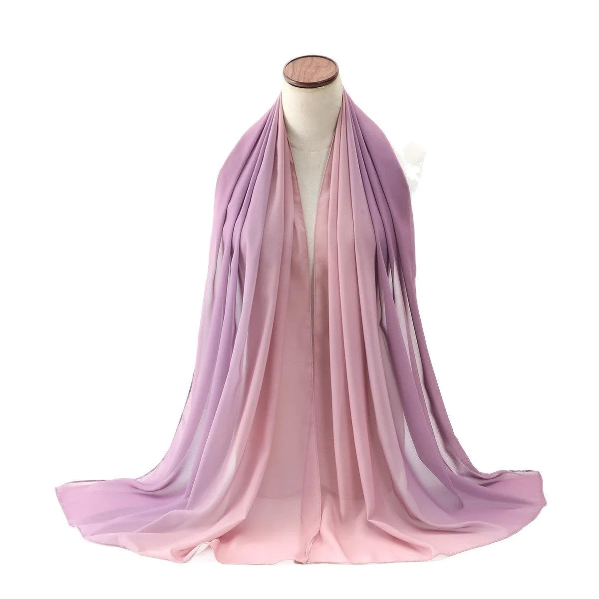 Women's chiffon bubble towel scarf in summer colours showing texture and length