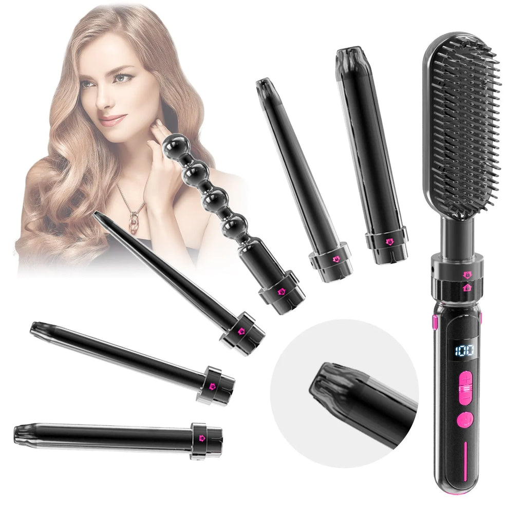 Black ceramic curly hair sticks with dual-purpose roll and straight function, 21-30mm diameter, spray coating shell