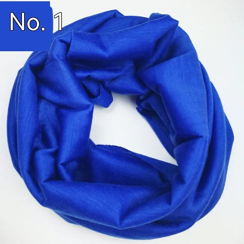 Seamless polyester headscarf for outdoor sports in various colours with free-size design