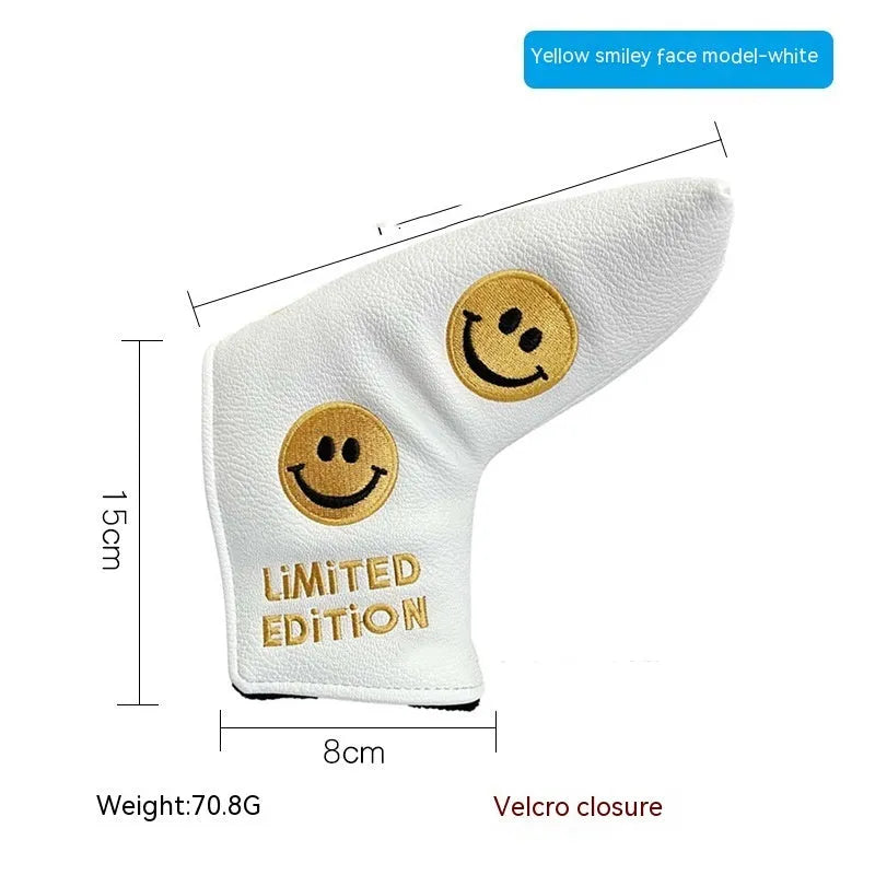 Colourful golf putter sleeve for straight bars with novelty designs and waterproof PU construction
