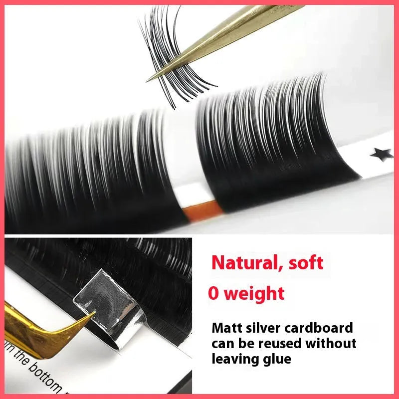 False eyelashes made from mink hair in 16-row dense construction showing length variations