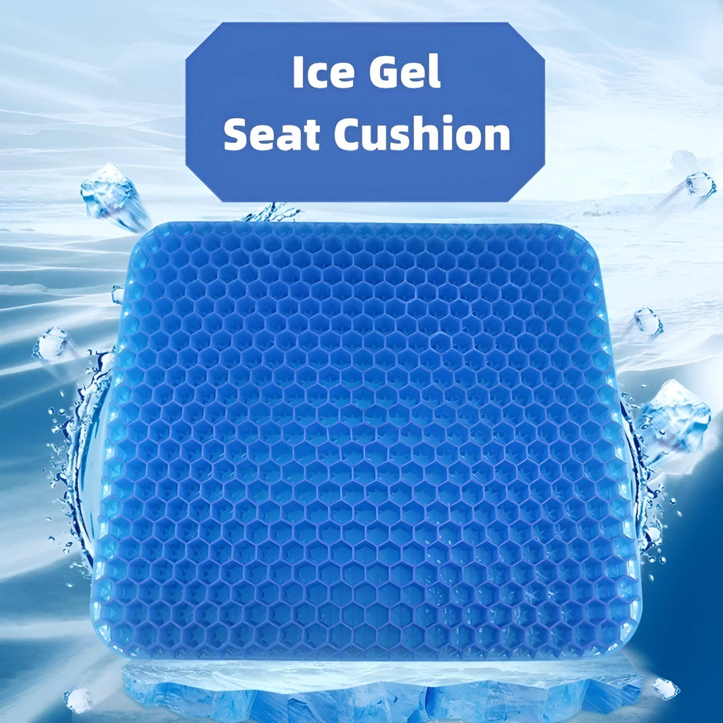 Square honeycomb-patterned gel seat cushion with a removable cover for pressure relief