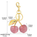 Zinc alloy 3D cherry key ring pendant with detachable chain in pink and red colour options