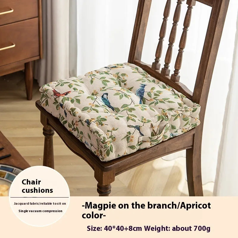 American dining chair back cushion with floral pattern, 40cm square with thick PP cotton filling