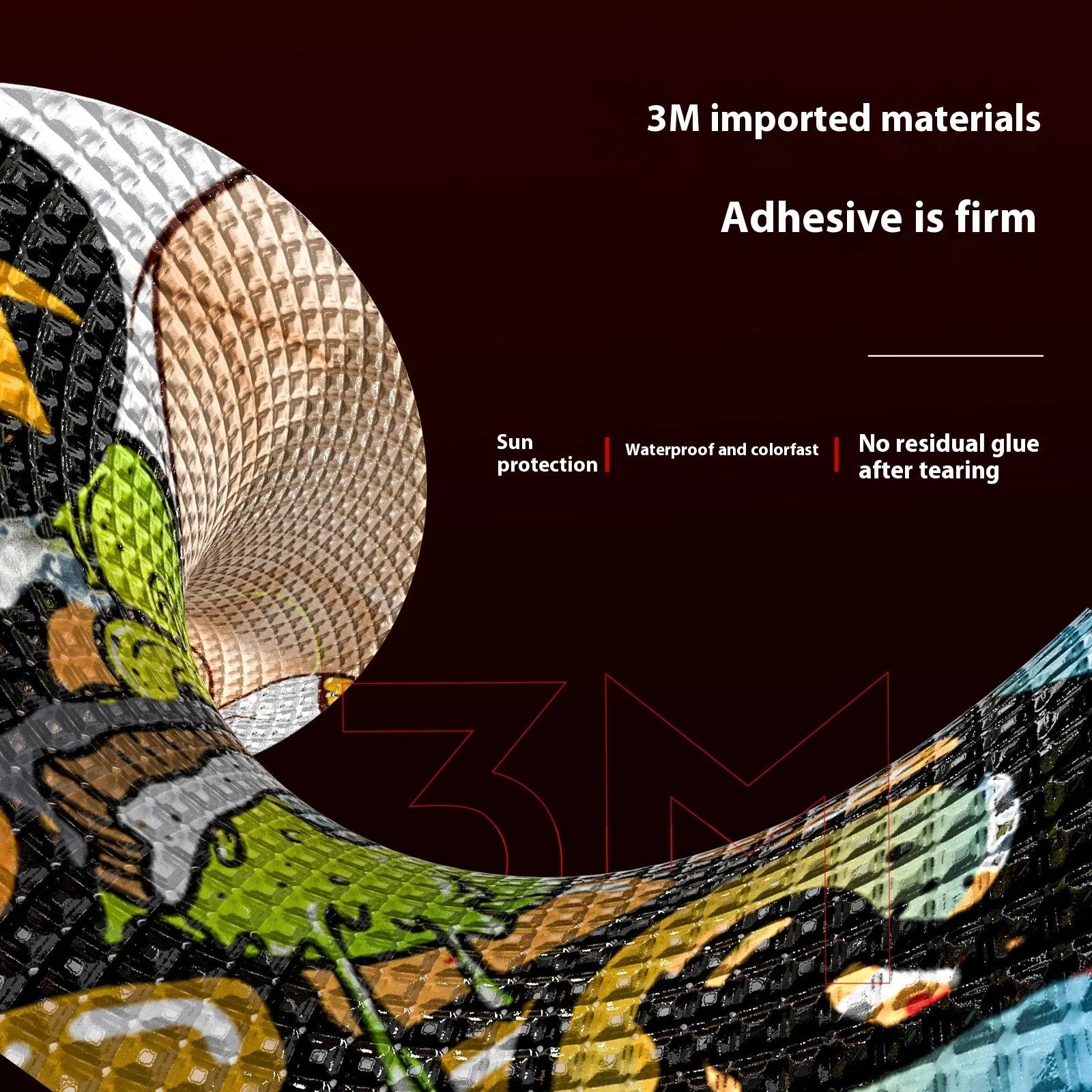 Thickened PVC colour-changing mountain bike protective film in Caterpillar style with self-adhesive backing