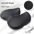 Curved bevel memory foam seat cushion for tailbone support in beige colour.