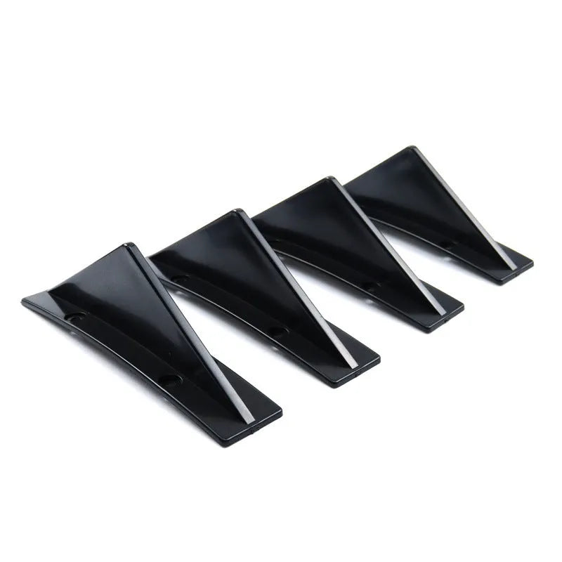 Triangular black ABS rear spoiler for cars with mounting hardware