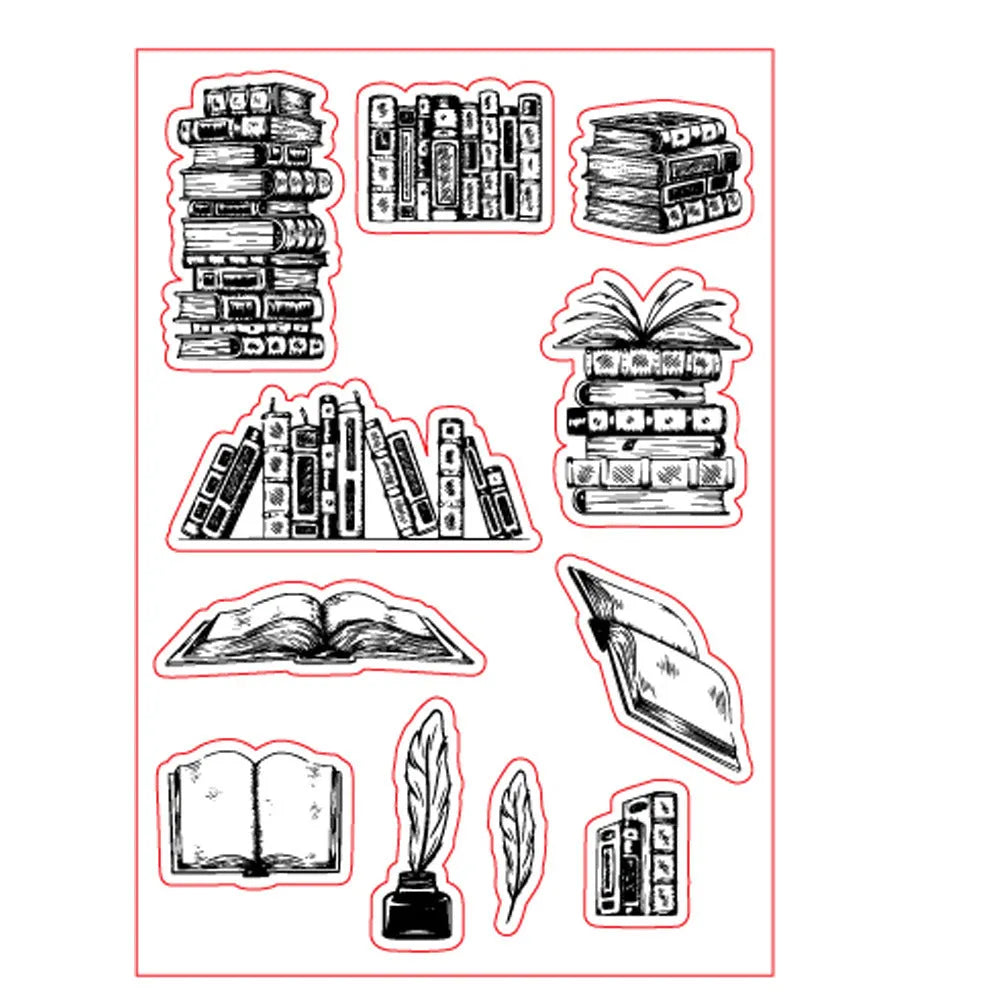 Transparent silicone stamp with Seal pattern design for hand account details on greeting cards