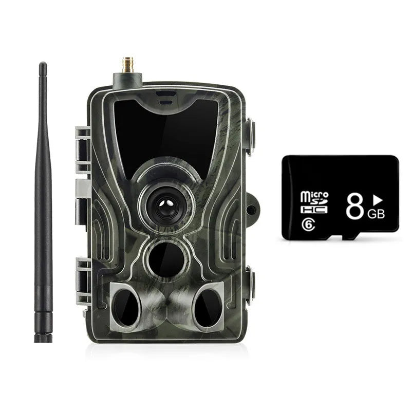 Outdoor waterproof surveillance camera with camouflage pattern and wide-angle lens for perimeter monitoring