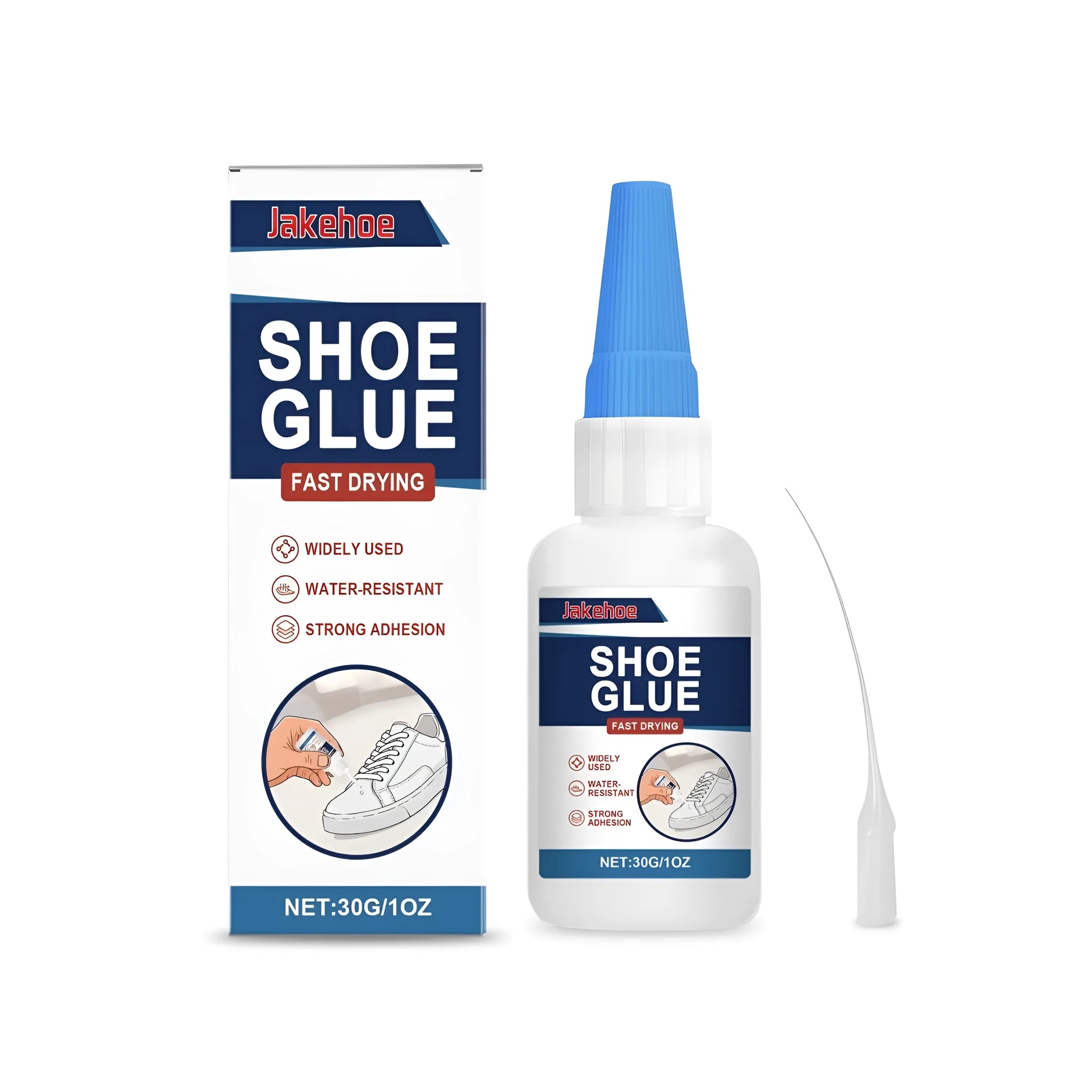 30g shoe repair adhesive tube with dropper applicator for DIY footwear maintenance