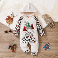 Children's hooded long-sleeve climbing romper in apricot cotton spandex for autumn winter