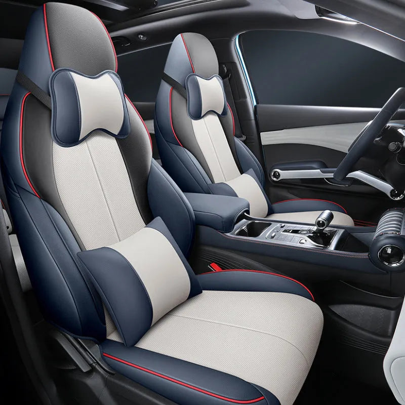 BYD Yuan PLUS car seat cushion cover in adventure green colour, showing back full pack configuration