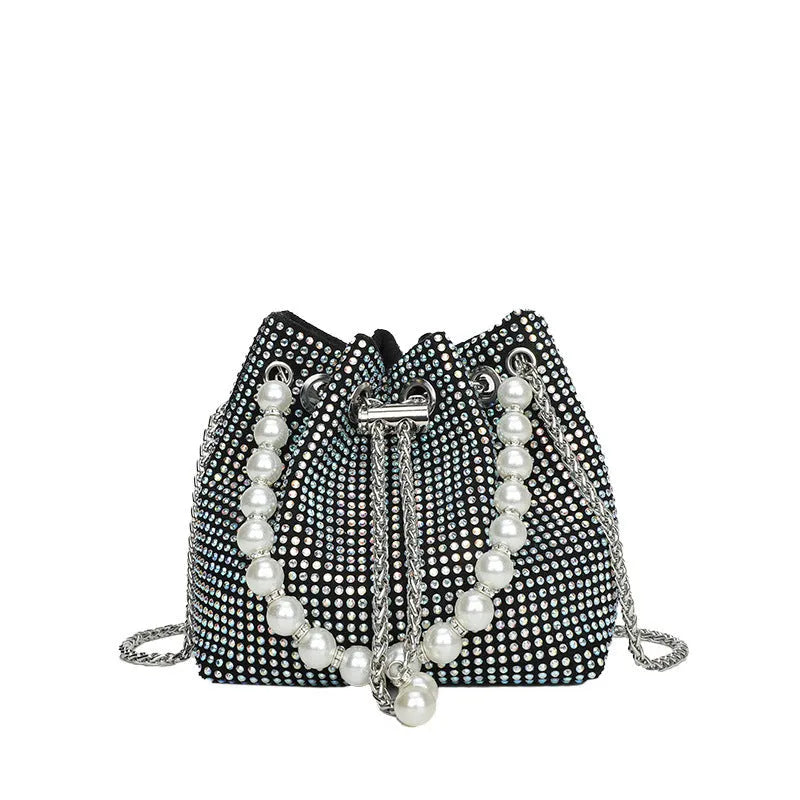 Light diamond Western style crossbody bag with chain strap in available colours