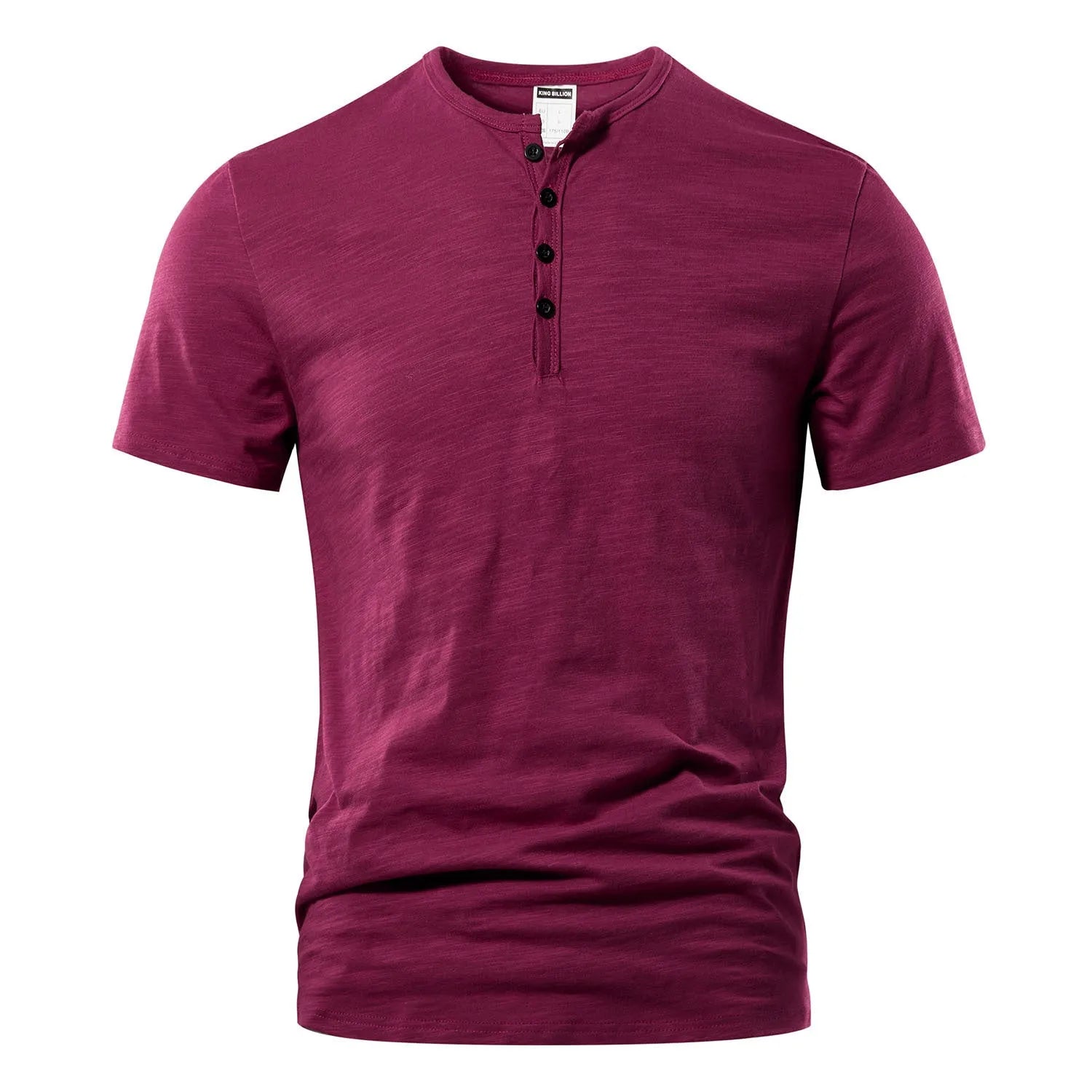 Men's slub cotton short sleeve t-shirt in solid colours showing British style casual design