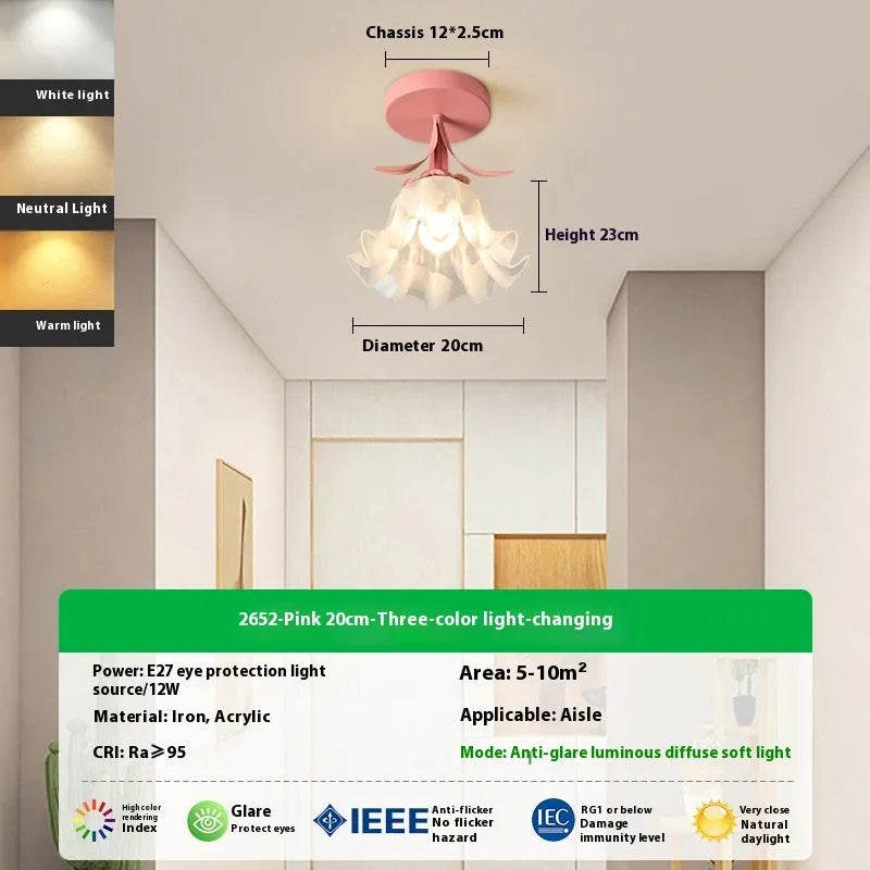 Cream coloured Linglan flower corridor aisle light with modern simple design