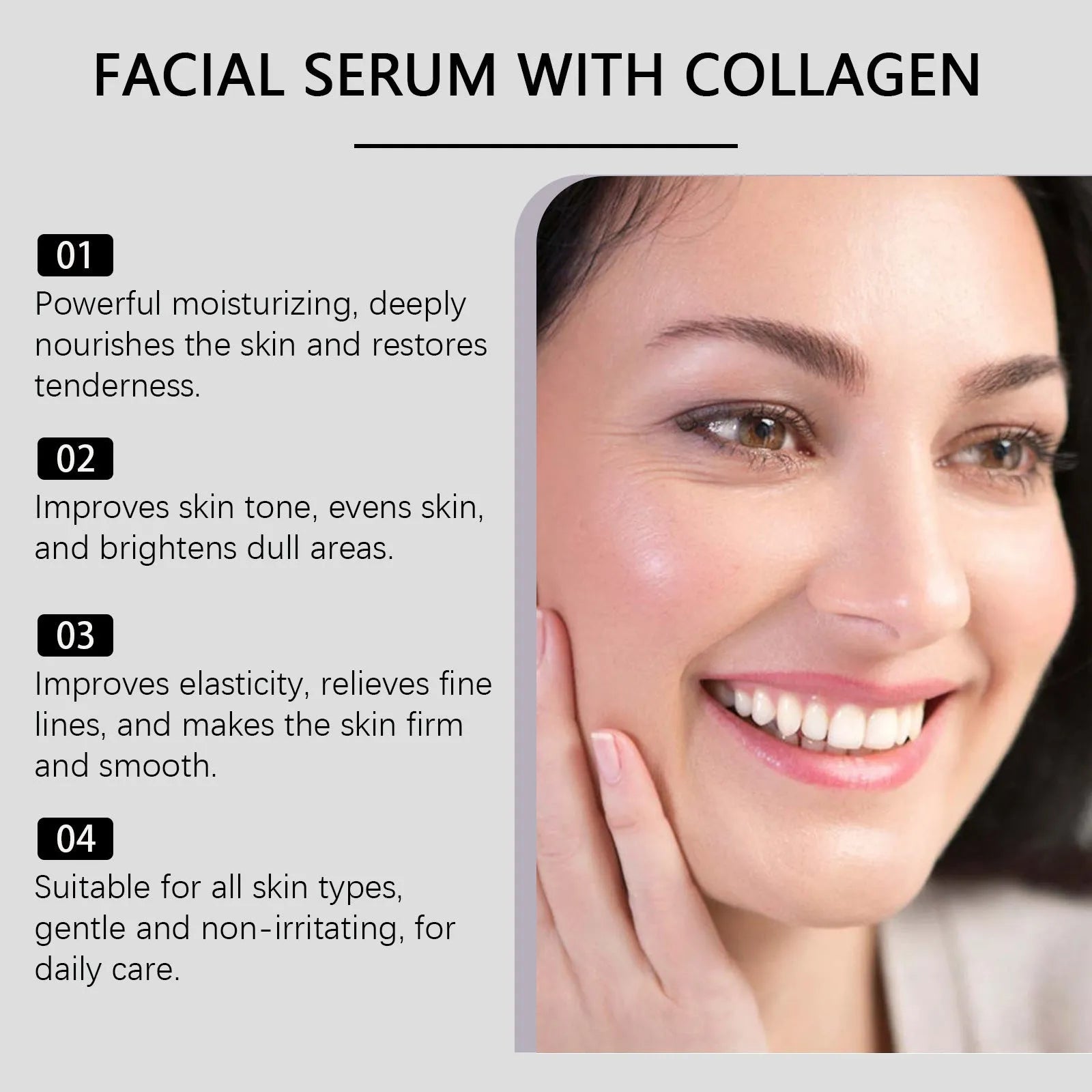 50ml bottle of Collagen Facial Fluid essence serum with nicotinamide