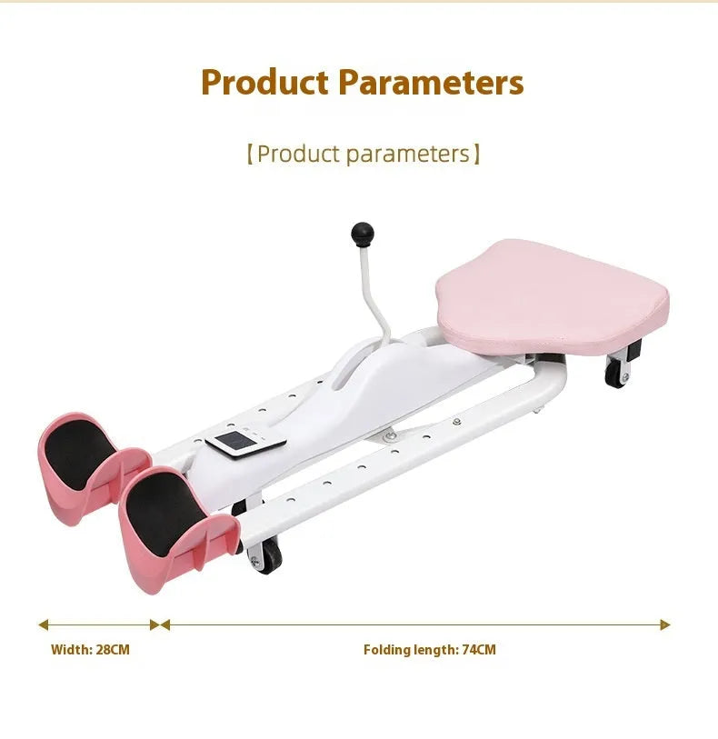 Steel frame leg stretching equipment with foam padding in blue colour