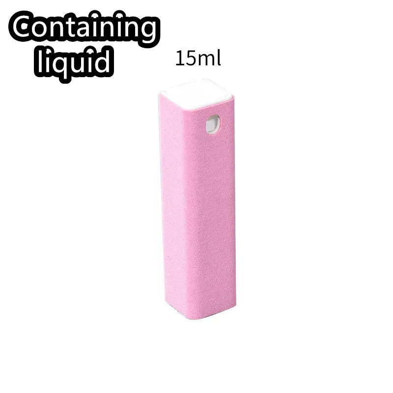 2 in 1 phone screen cleaner spray bottle with fibre fleece pad for tablet computer screen cleaning tool 15ml capacity