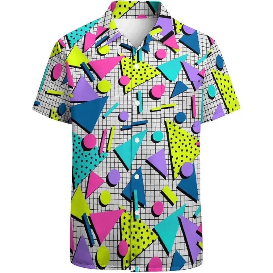 Men's slim fit camouflage short sleeve casual shirt in cardigan style