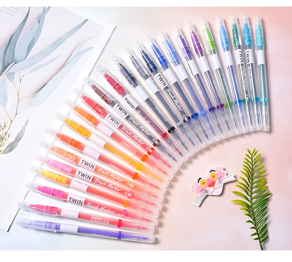 Art Hair Note Pen Color Calligraphy markers set with 36 colour pens for writing and hair art