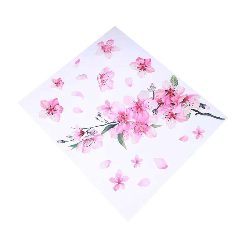Cherry blossom flower pattern car sticker in two size options on a vehicle window.