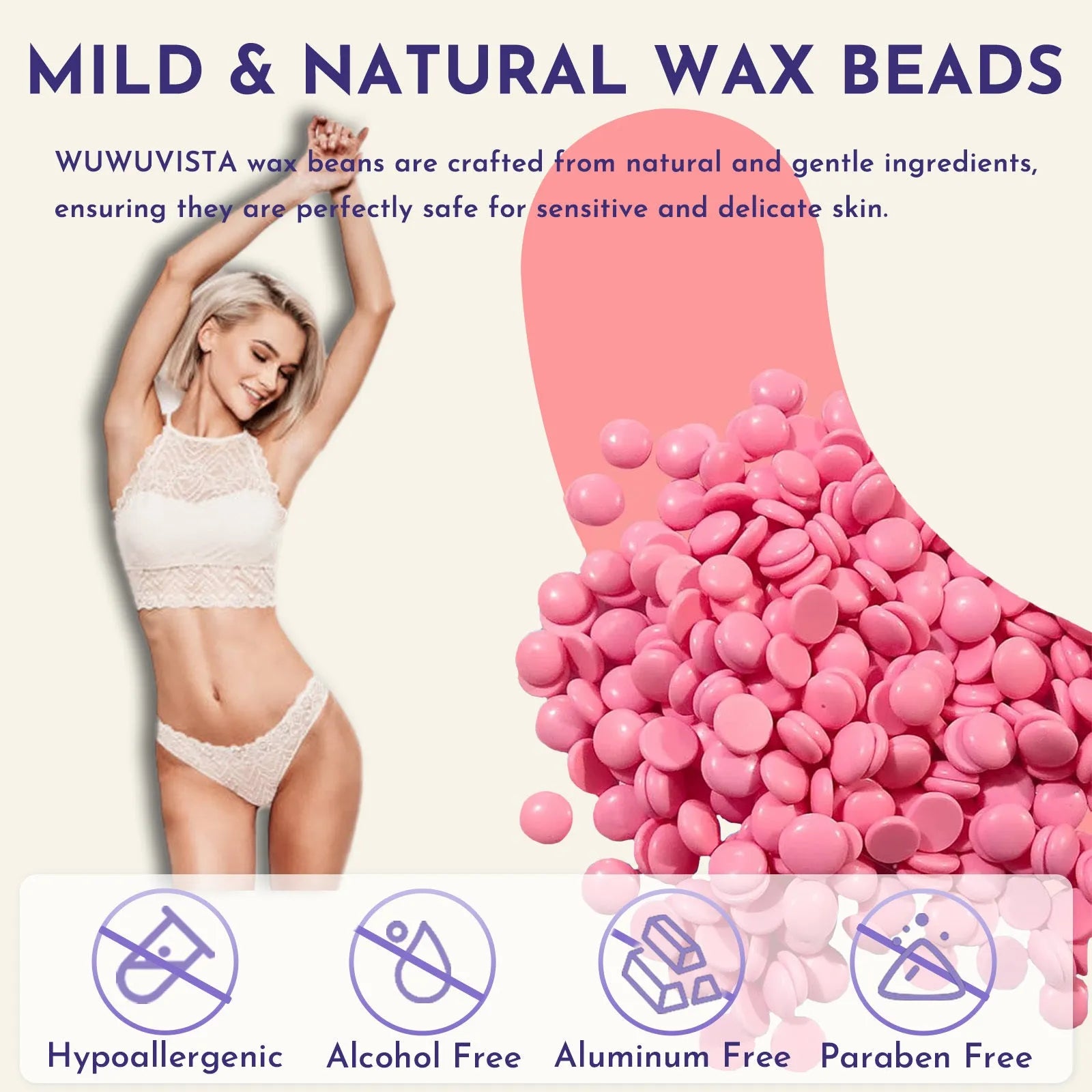29-piece hard wax hair removal kit with compact warmer, wax beads, facial and body sticks